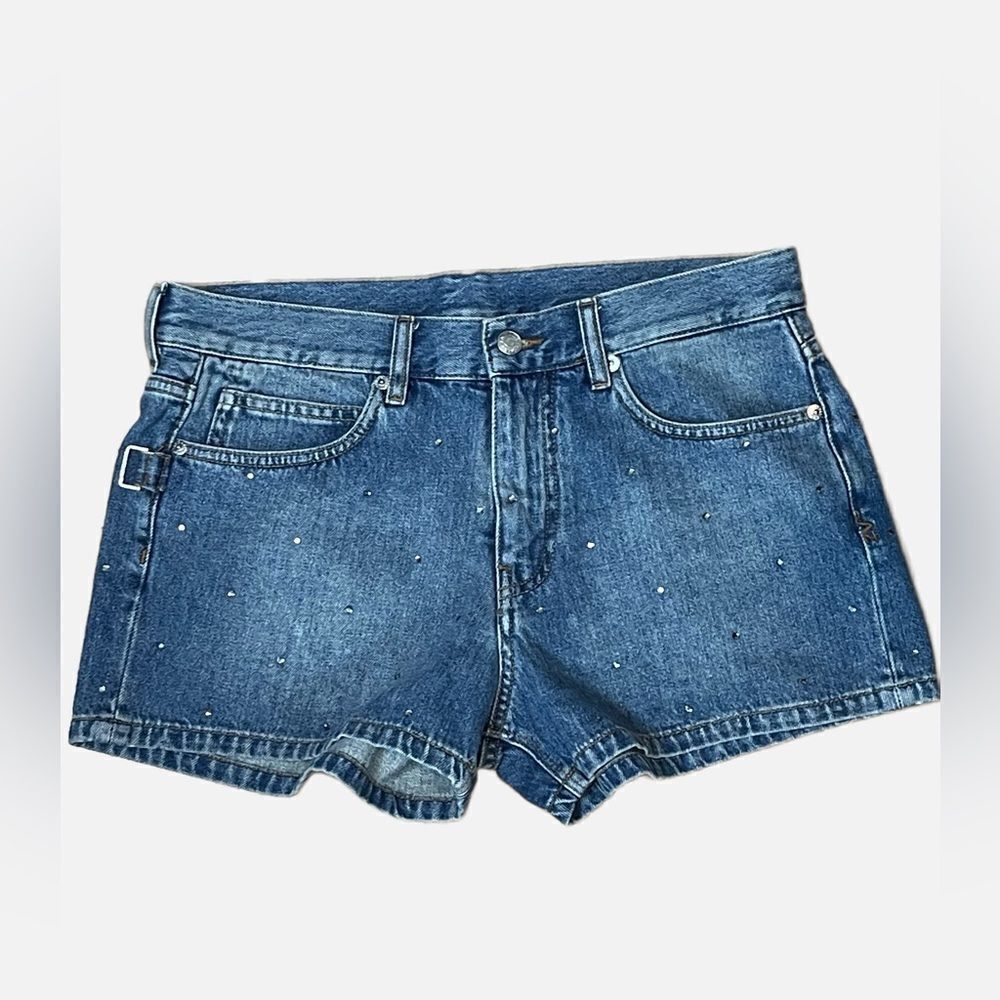 Zadig & Voltaire crystal studded Denim Blue Women's Shorts. NWT.  Size 40